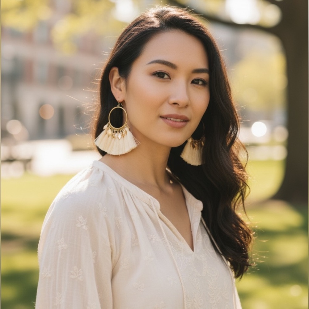 NEW•Creme De La Creme Boho Chic Fringe Earrings